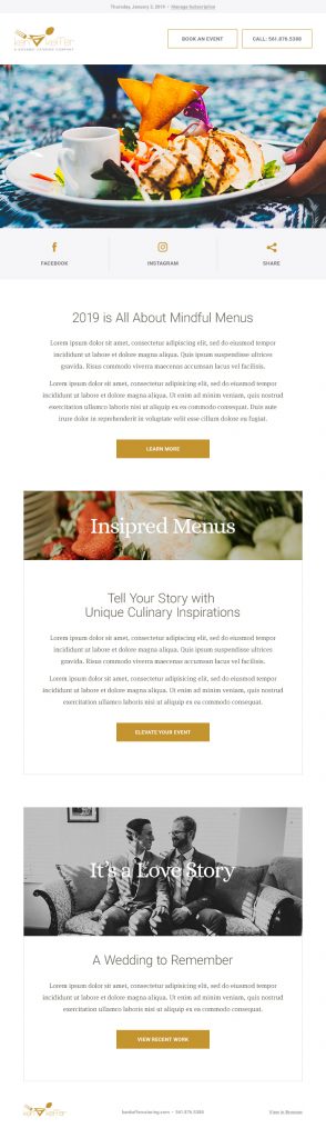 Elegant Catering Newsletter Email Design