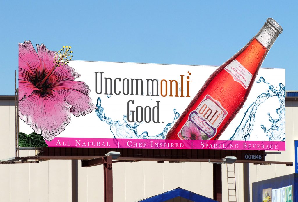 Onli Billboard Design Die Cut Hibiscus Bottle